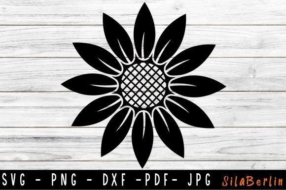 Black Sunflower SVG, Floral SVG