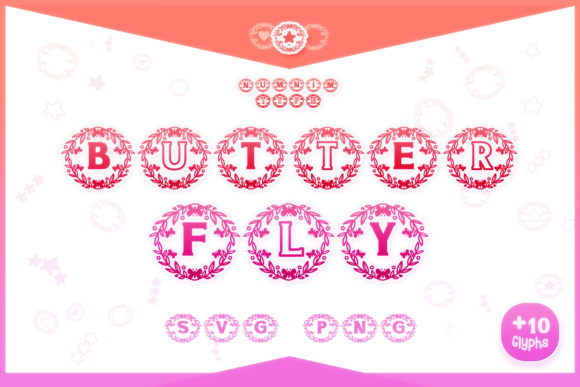 Butterfly Wreath Floral SVG PNG Alphabet