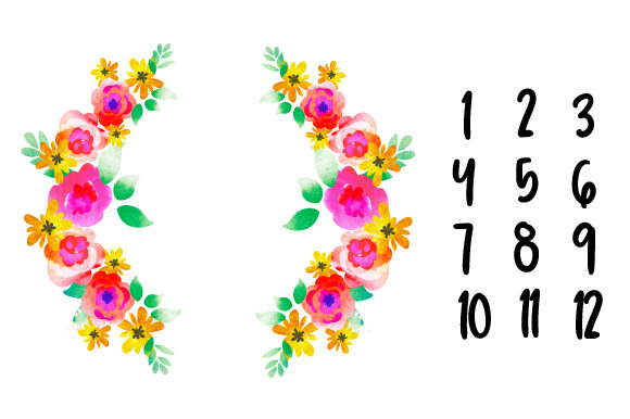 Floral Milestone Blanket Template