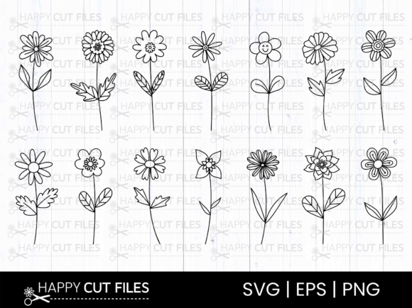Flowers SVG Bundle: Floral Clipart PNG