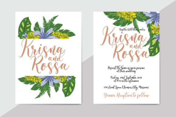 Foliage Wedding Invitation Template 24