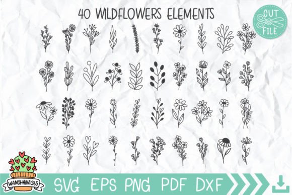 Hand Drawn Wildflower SVG Bundle