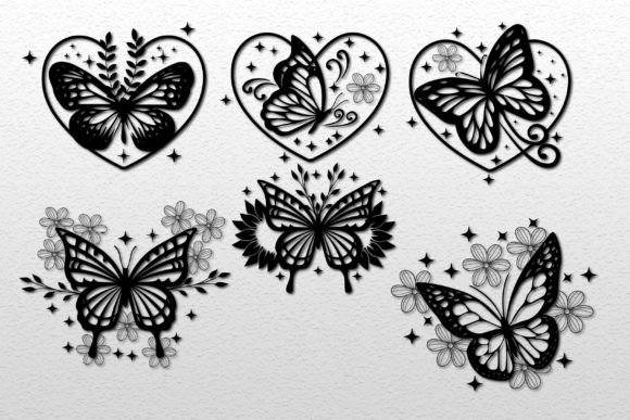 Laser Cut Butterfly Floral SVG