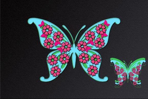 Laser Paper Cut Butterfly Floral SVG