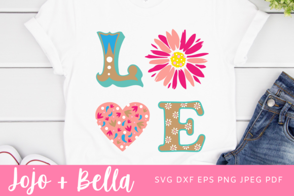 Love SVG File, Love Floral SVG File