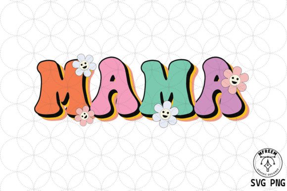 Mama Retro Floral SVG Sublimation