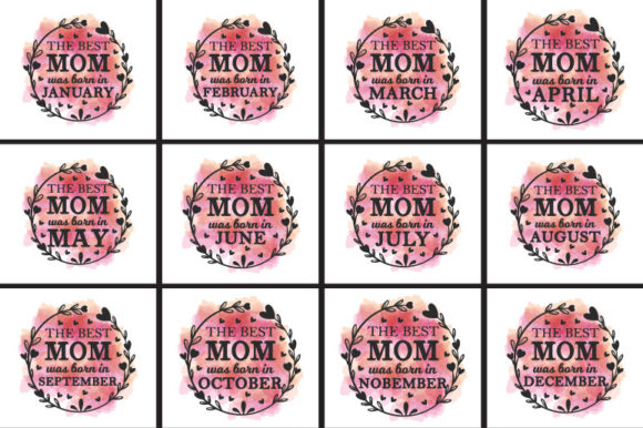 Mother Day Watercolor Floral SVG Bundle