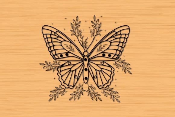Mystical Butterfly Floral SVG Cut File