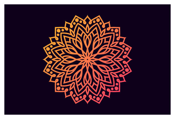 Round Gradient Mandala Vector