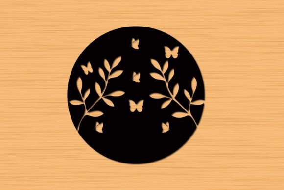 Round Laser Cut Panels Floral SVG