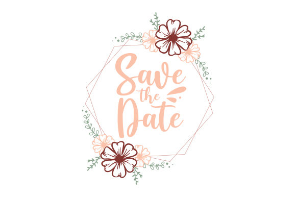 Save the Date Floral Template