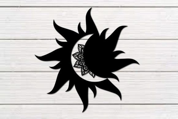 Sun Moon Mandala Floral SVG