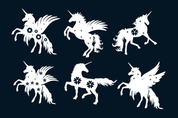 Unicorn Floral SVG Bundle