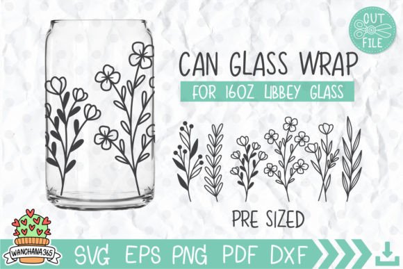 Wildflower Can Glass Wrap