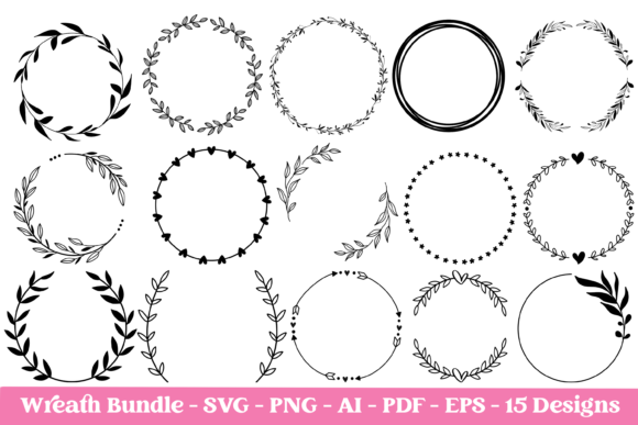 Wreath, Elements, Floral SVG Bundle